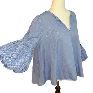 Petersyn Gingham Bell Sleeve Top